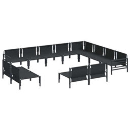Berkfield Modern Garden Sofa Set 12 Pcs Anthracite Steel - thumbnail 6
