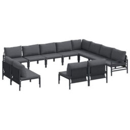 Berkfield Modern Garden Sofa Set 12 Pcs Anthracite Steel - thumbnail 1