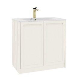 Royal Bathrooms Elmore 800mm Traditional Floor Standing 2 Door Bathroom Vanity Unit With Sintered Stone Basin Sink - Classic White - thumbnail 6