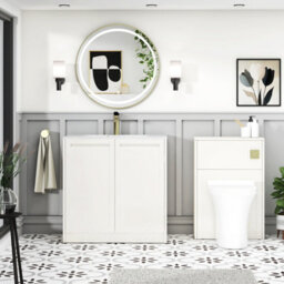 Royal Bathrooms Elmore 800mm Traditional Floor Standing 2 Door Bathroom Vanity Unit With Sintered Stone Basin Sink - Classic White - thumbnail 4