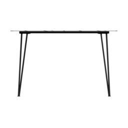 Living And Home Modern White Dining Table With Mdf Tabletop And Metal Legs - thumbnail 2