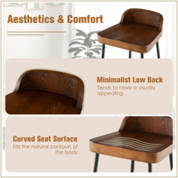 Costway Set Of 2 Industrial Bar Stools Tall Kitchen Stools Breakfast High Chair Low-Back - thumbnail 9
