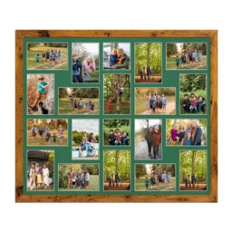 AK Frames 80X70Cm Rustic Oak Modern Multi Photo Frame With Emerald Mount - Holds 20 Apertures (18X) 6X4, (2X) 4X4 Photos - thumbnail 1