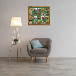 AK Frames 80X70Cm Rustic Oak Modern Multi Photo Frame With Emerald Mount - Holds 20 Apertures (18X) 6X4, (2X) 4X4 Photos - thumbnail 3