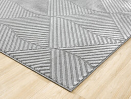 Vellure Modern Indoor Living Room Area Rug Embossed Metallic Sheen Pyramid Design Anthracite 120X170 Cm - thumbnail 4