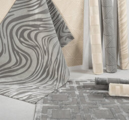 Vellure Modern Indoor Living Room Area Rug Embossed Metallic Sheen Pyramid Design Anthracite 120X170 Cm - thumbnail 7
