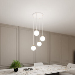 Emibig Lighting Emibig Royal Pendant Lamp 4 X E14 White, Gold With White Shade - thumbnail 7