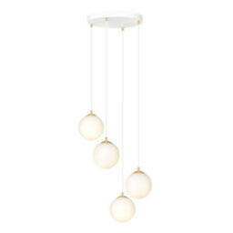 Emibig Lighting Emibig Royal Pendant Lamp 4 X E14 White, Gold With White Shade - thumbnail 3