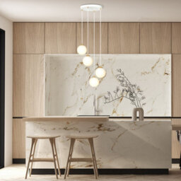 Emibig Lighting Emibig Royal Pendant Lamp 4 X E14 White, Gold With White Shade - thumbnail 2