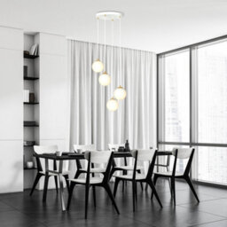 Emibig Lighting Emibig Royal Pendant Lamp 4 X E14 White, Gold With White Shade - thumbnail 9