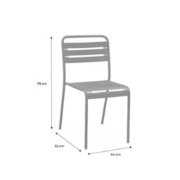 Sweeek - Set Of 4 Stackable Steel Garden Chairs Amelia Marine Blue 44X52X79 Cm - thumbnail 7
