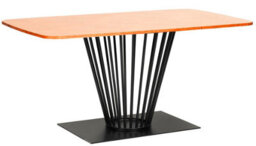 Premium 160Cmx90Cm Paris Oak Veneer Round Dining Table With Black Metal Frame - thumbnail 1