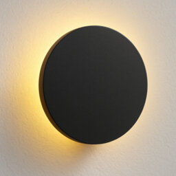 CGC Lighting Cgc Bailey Black Round Led Outdoor Indoor Wall Light Ip65 Back Lit Halo Polycarbonate Coastal - thumbnail 5