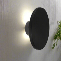 CGC Lighting Cgc Bailey Black Round Led Outdoor Indoor Wall Light Ip65 Back Lit Halo Polycarbonate Coastal - thumbnail 1