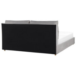 Beliani Ottoman Bed Velvet Batilly 180 X 200 Cm (Eu Super King) Light Grey - thumbnail 8