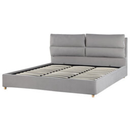 Beliani Ottoman Bed Velvet Batilly 180 X 200 Cm (Eu Super King) Light Grey - thumbnail 9