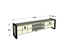 Decorotika Mila Tv Stand With Wall Shelf For Tvs Up To 73 Inches Oak Black - thumbnail 9