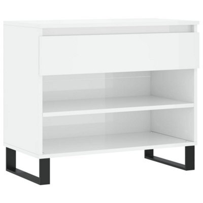 Berkfield Modern Shoe Cabinet High Gloss White 70X36X60 Cm Engineered Wood