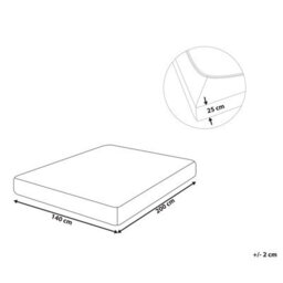 Beliani Fitted Sheet Hofuf Cotton 140 X 200 Cm Light Grey - thumbnail 3