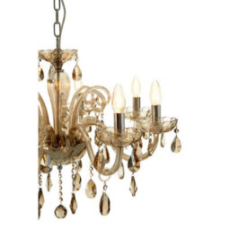 Orsina Murano 8 Bulb Chrome/cognac Glass Chandelier - thumbnail 4