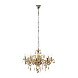 Orsina Murano 8 Bulb Chrome/cognac Glass Chandelier - thumbnail 3