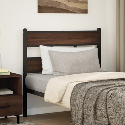 Berkfield Headboard Brown Oak 90 Cm Steel And Engineered Wood - image 1