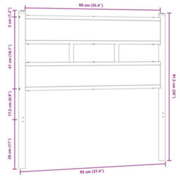 Berkfield Headboard Brown Oak 90 Cm Steel And Engineered Wood - thumbnail 6