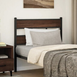 Berkfield Headboard Brown Oak 90 Cm Steel And Engineered Wood - thumbnail 1