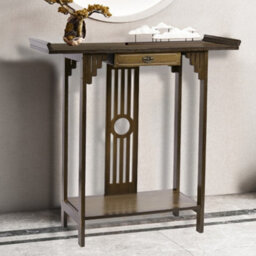 Fativo L81.5X W31.2X H82.8Cm Oriental Console Table Rustic Wood Hallway Writing Table Hall Corridor Furniture - thumbnail 8