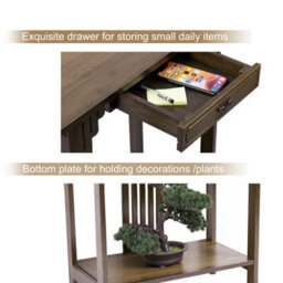 Fativo L81.5X W31.2X H82.8Cm Oriental Console Table Rustic Wood Hallway Writing Table Hall Corridor Furniture - thumbnail 3