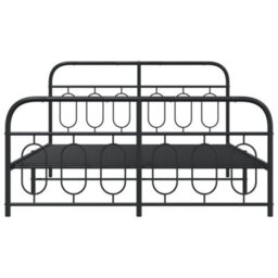 Berkfield Metal Bed Frame Without Mattress With Footboard Black 135X190Cm - thumbnail 4