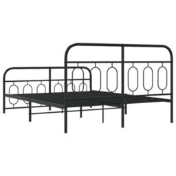 Berkfield Metal Bed Frame Without Mattress With Footboard Black 135X190Cm - thumbnail 6