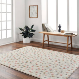 Livabliss Rodos-Modern Beige Grey Yellow Pink Soft Plush Pile Living Bedroom Rug 160 X 213 Cm Easy Care, Non Shedding - thumbnail 2