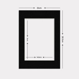 Ak Frames A4 Black Picture Mounts To Fit A5 Aperture Size - Mount Board Only (No Frame Included) - thumbnail 3
