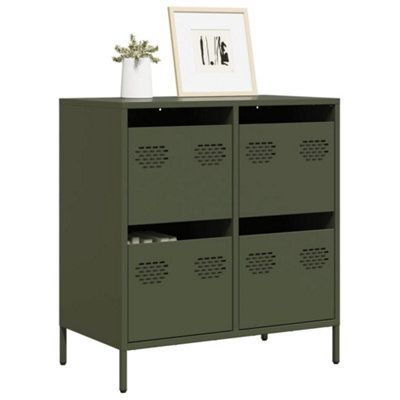 Vidaxl Sideboard Olive Green 68X39X73.5 Cm Cold-Rolled Steel - image 1