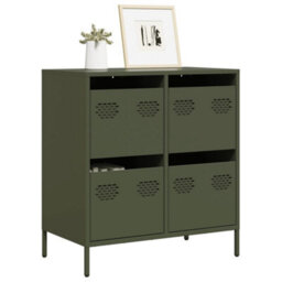 Vidaxl Sideboard Olive Green 68X39X73.5 Cm Cold-Rolled Steel - thumbnail 1