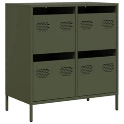 Vidaxl Sideboard Olive Green 68X39X73.5 Cm Cold-Rolled Steel - thumbnail 2