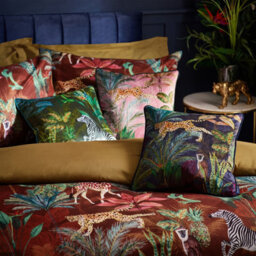 Wylder Aranya Exotic Animal Velvet Duvet Cover Set, Double, Rust - thumbnail 5