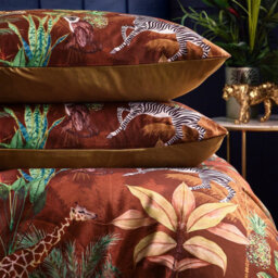 Wylder Aranya Exotic Animal Velvet Duvet Cover Set, Double, Rust - thumbnail 6