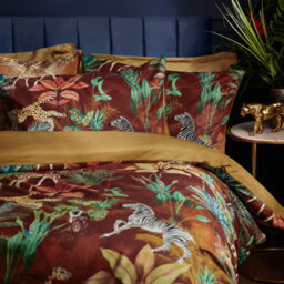 Wylder Aranya Exotic Animal Velvet Duvet Cover Set, Double, Rust - thumbnail 3