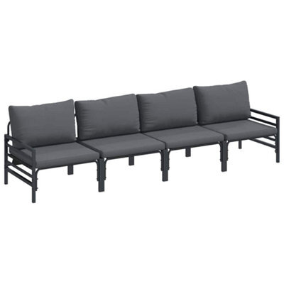 Berkfield Modern Garden Sofa Set 4 Pcs Anthracite Steel - image 1