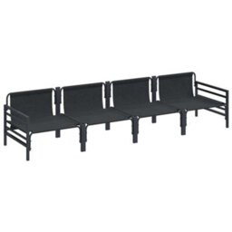 Berkfield Modern Garden Sofa Set 4 Pcs Anthracite Steel - thumbnail 5
