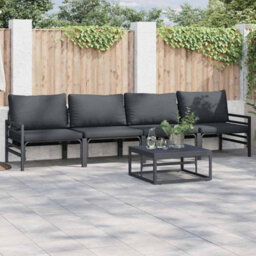 Berkfield Modern Garden Sofa Set 4 Pcs Anthracite Steel - thumbnail 2