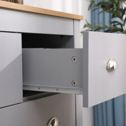 Furniturehmd Storage Chest Of Drawers Organiser Unit With 4 Drawers For Bedroom,living Room Grey And Oak - thumbnail 4