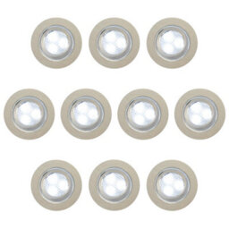 Litecraft Pack Of 10 Circular Stainless Steel Led Cool White Outdoor Decking Lights - thumbnail 2