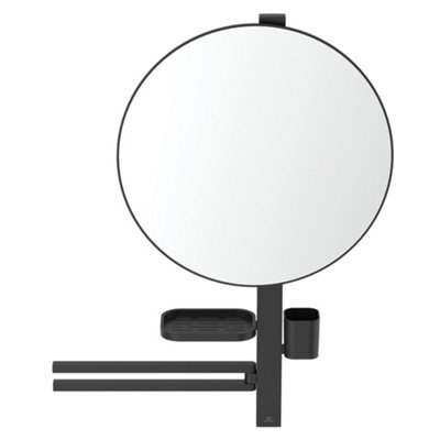 Ideal Standard Alu+ Matt Silk Black Round Wall-Mounted Bathroom Mirror (H)81.7Cm (W)64Cm - image 1