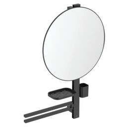 Ideal Standard Alu+ Matt Silk Black Round Wall-Mounted Bathroom Mirror (H)81.7Cm (W)64Cm - thumbnail 2