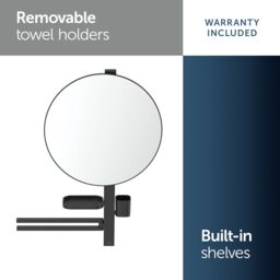 Ideal Standard Alu+ Matt Silk Black Round Wall-Mounted Bathroom Mirror (H)81.7Cm (W)64Cm - thumbnail 6