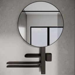 Ideal Standard Alu+ Matt Silk Black Round Wall-Mounted Bathroom Mirror (H)81.7Cm (W)64Cm - thumbnail 9