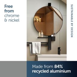 Ideal Standard Alu+ Matt Silk Black Round Wall-Mounted Bathroom Mirror (H)81.7Cm (W)64Cm - thumbnail 4